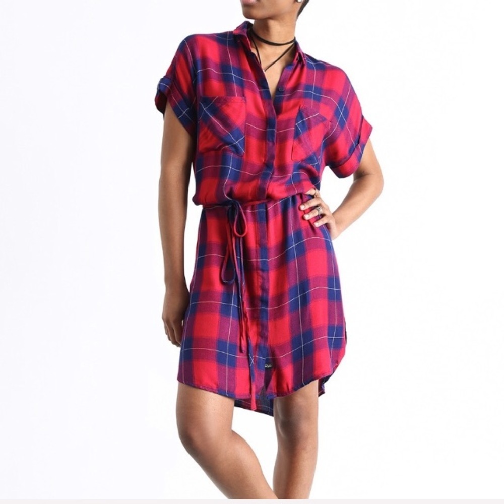 Rails Belted cap sleeves Shirtdress